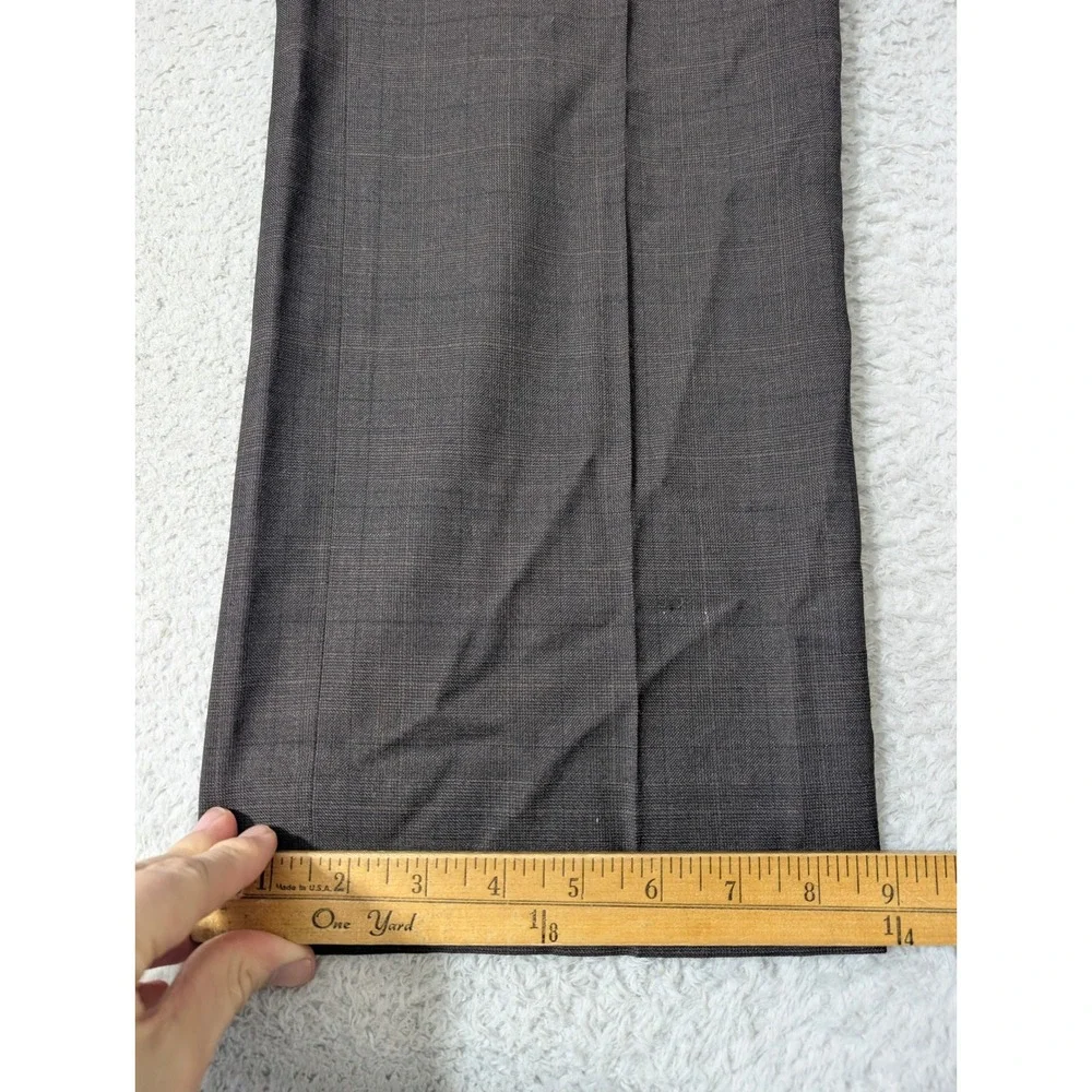Banana Republic Mens 34x34 Classic Fit Wool stretch Brown Glen Check Dress Pants